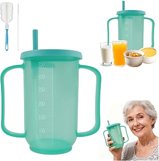 350ml Anti-Verschlucken Schnabeltasse für Senioren mit großen Griffen, auslaufsicher & BPA-frei – Schnabelbecher Senioren für Flüssignahrung, Medikamente, ältere Menschen & Schwangere