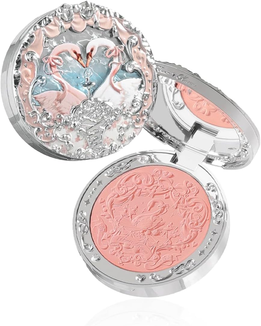 Flower Knows Swan Ballet Embossed Blush, Long-lasting Color Flocked Mist Embossed Cheek, Inflated Color, Matte, Classic Makeup - 5g (05 Dreamy Season)