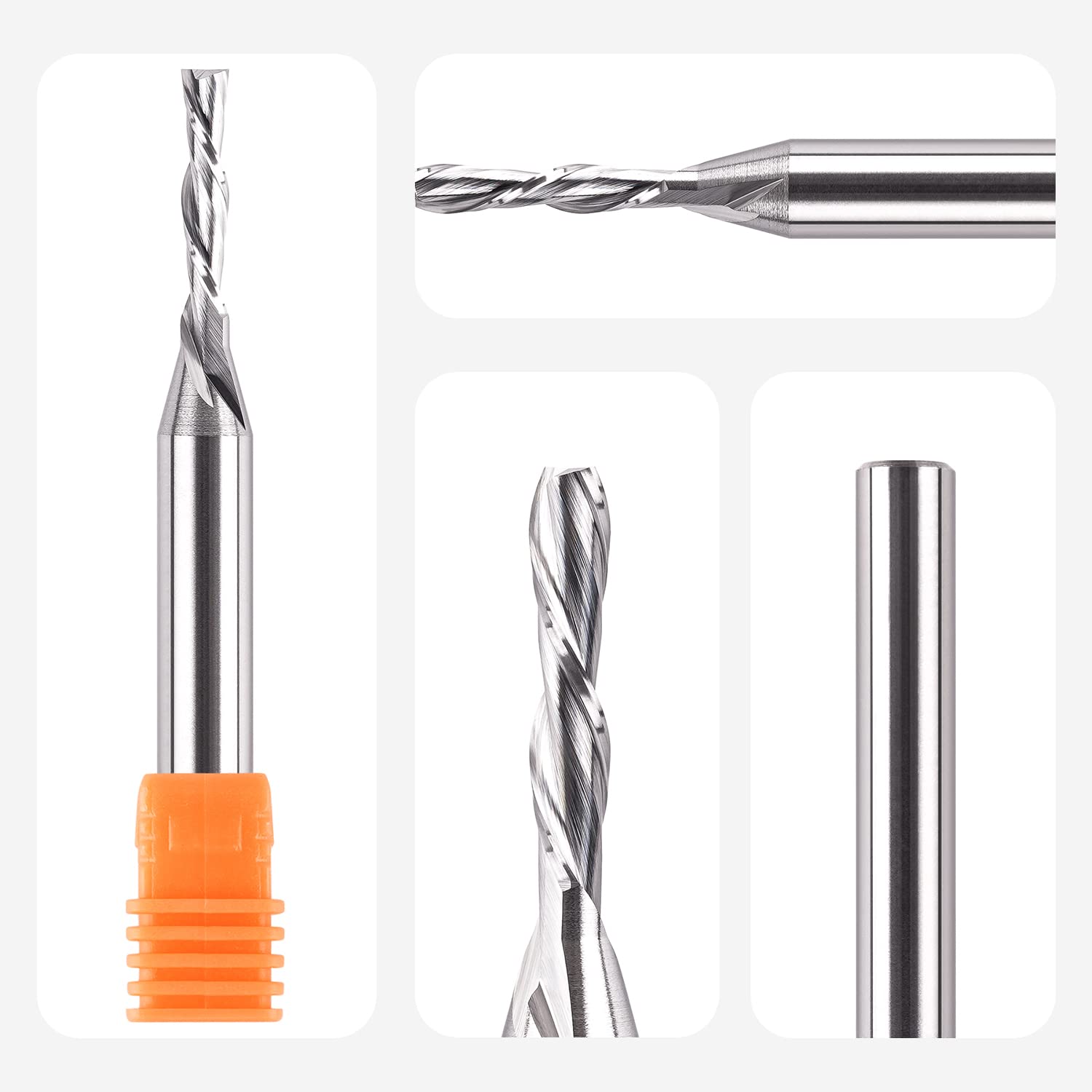 Fresa Per Legno A Spirale Downcut - Carburo 4mm, Gambo 8mm - Per CNC, Fresatrici E Lavorazione Legno - Foto 4