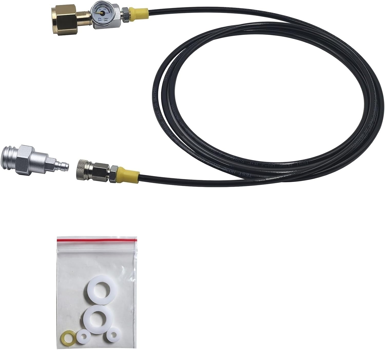 Soda Water Machine External Carbon Dioxide Tank Fill Adapter Kit Quick Disconnect Connector Filling Station(CGA320 2.5M Gauge)