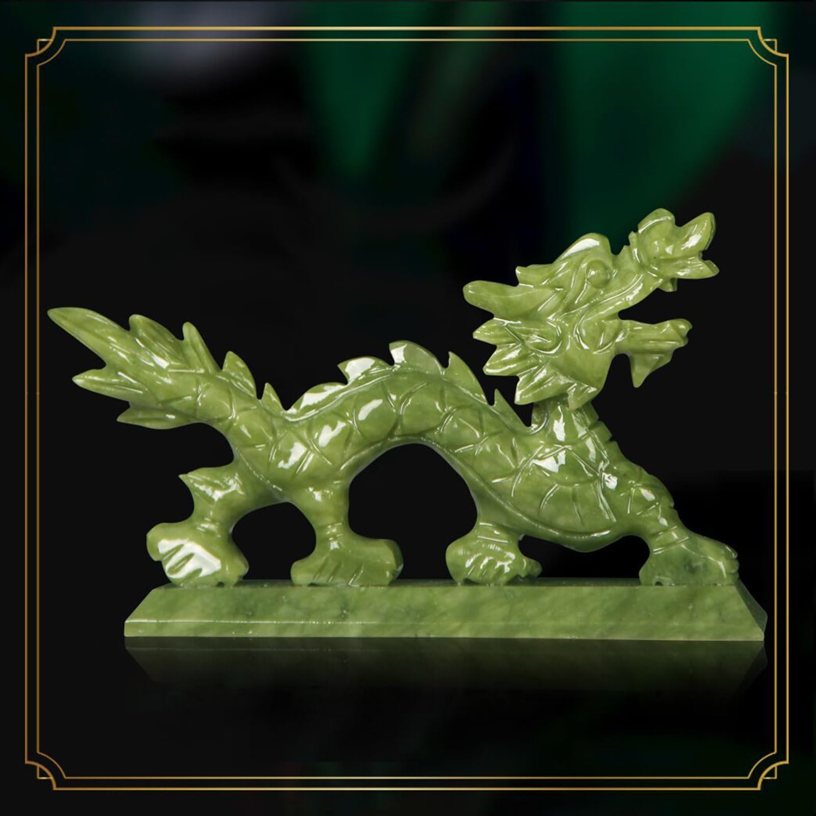 Decoración de Escritorio Estatua artística - Escultura, Estatuas de dragón para decoración del hogar Feng Shui Chino Jade Natural, Figuras y esculturas de dragón y objet