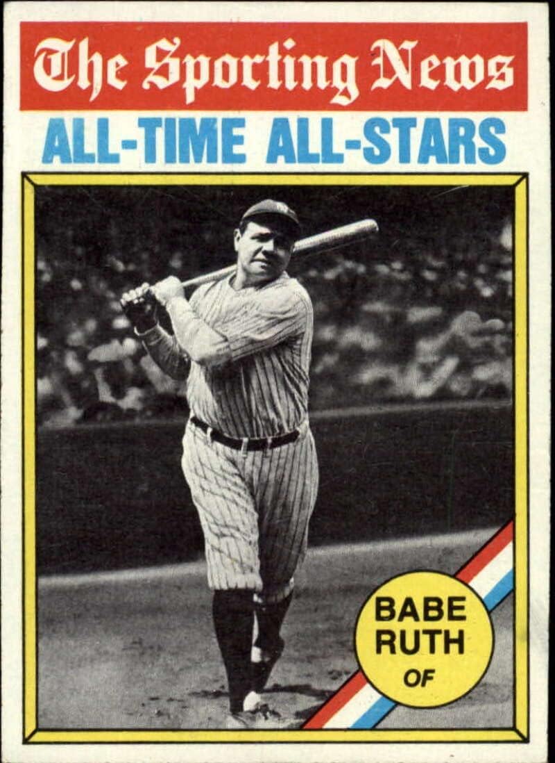 1976 Topps Baseball #345 Babe Ruth New York Yankees - OF ATG Set Break 1 (See Scan for Actual MLB Trading Card you will receive)