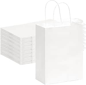 Aazon.co: OUTUXED 60pcs Brown Paper Bags With Handles, 8x4x10in Kraft - View #7