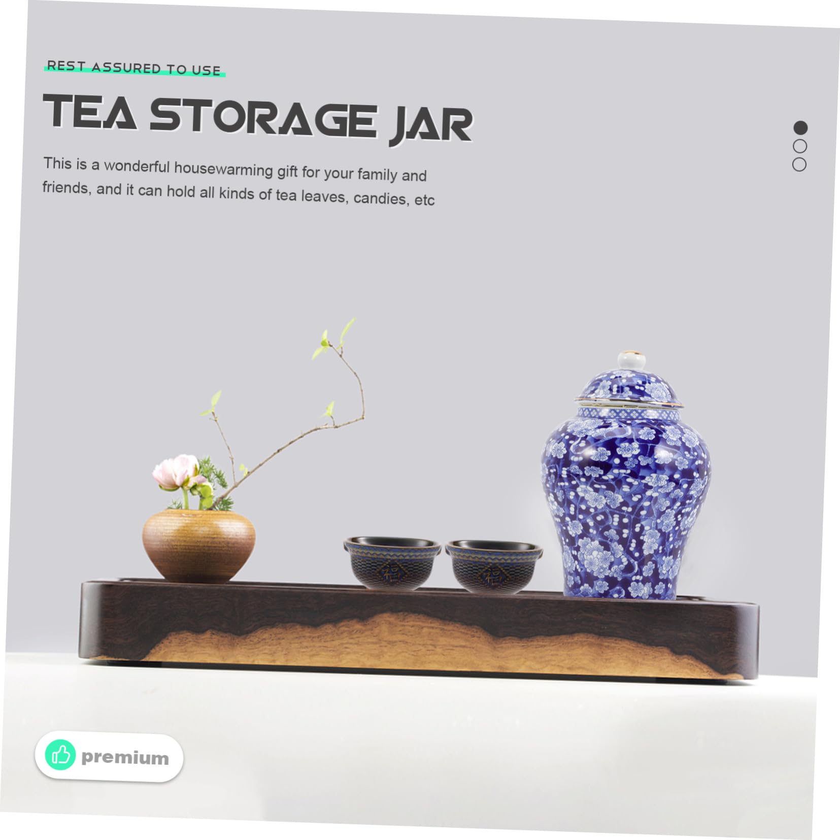 Baluue Keramik Teedose Chinesischen Stil Aufbewahrungsbox Vorratsdose Antik Teeblatt Motiv Retro Design für Losen Tee Zuhause Deko Schreibtisch