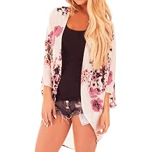 FINOCEANS Womens Kimono Cardigans Cover Up Beach Floral Summer Casual Tops