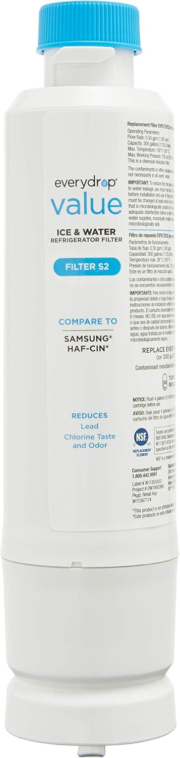 everydrop® Value by Whirlpool, Replacement Water Filter for Samsung DA29-00020B Refrigerator, EVFILTERS2, Single-Pack