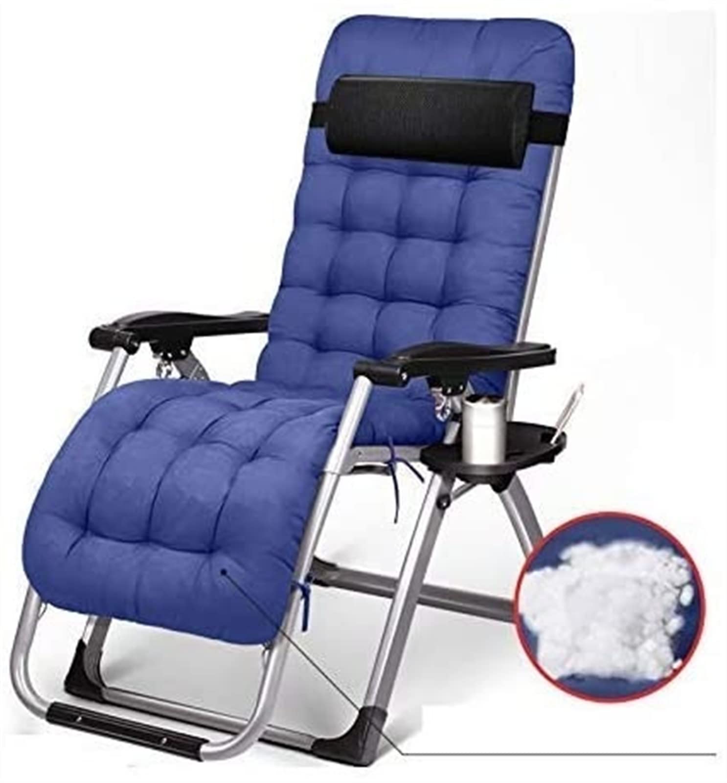 Chaise pliante inclinable réglable avec oreiller pour le jardin