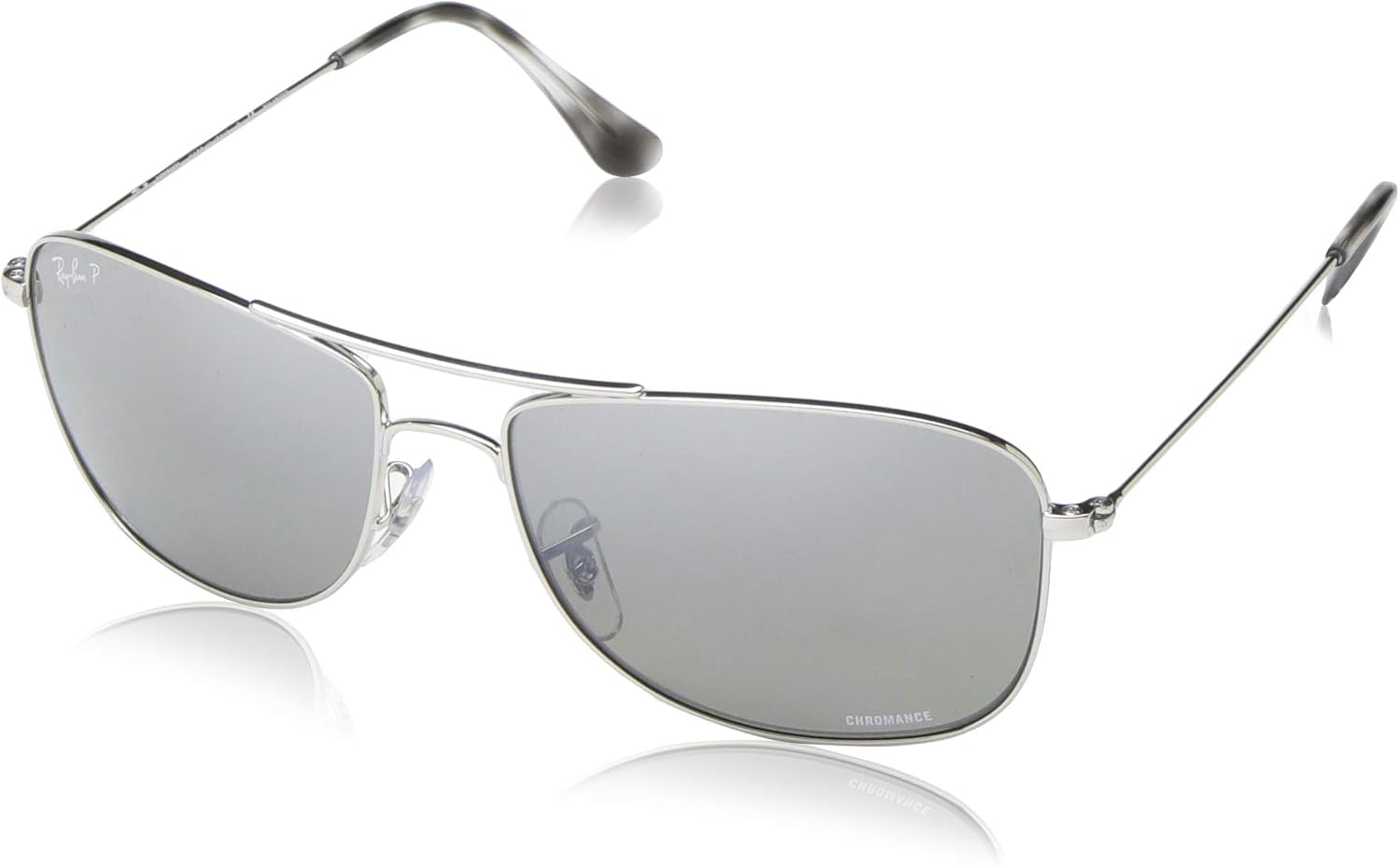 Amazon.com: Ray-Ban RB3543 Chromance Mirrored Aviator Sunglasses ...
