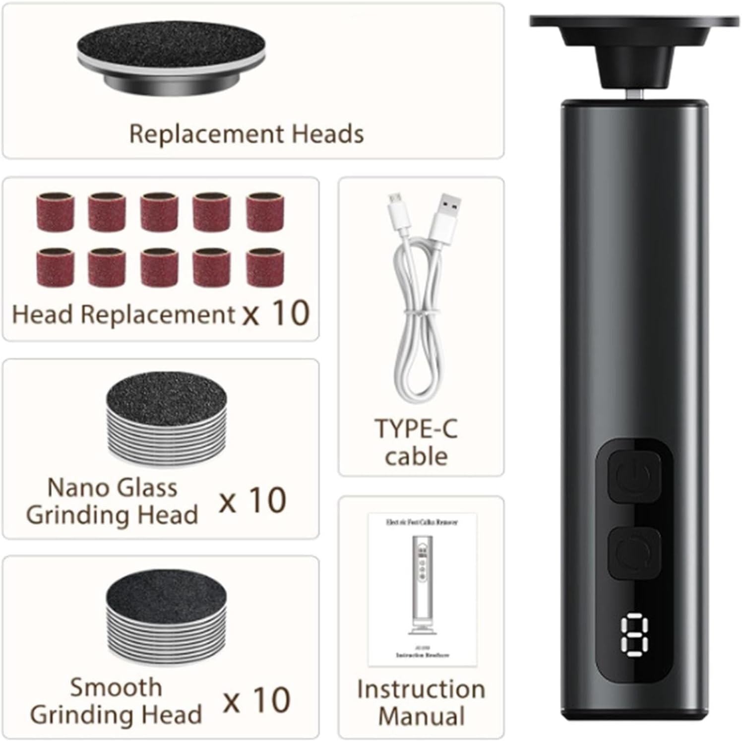 Electric Foot Callus Remover Tool, 2-in-1 Electric Callus Remover | 9 Speed, Foot Tools, Corn Trimmers, Pa Hand Care Products