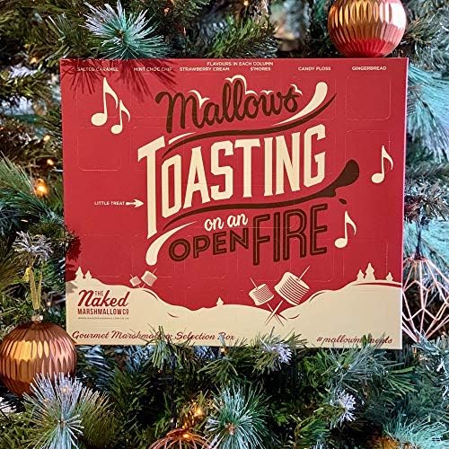 The Naked Gourmet Marshmallow Selection Box Toasting on an open fire