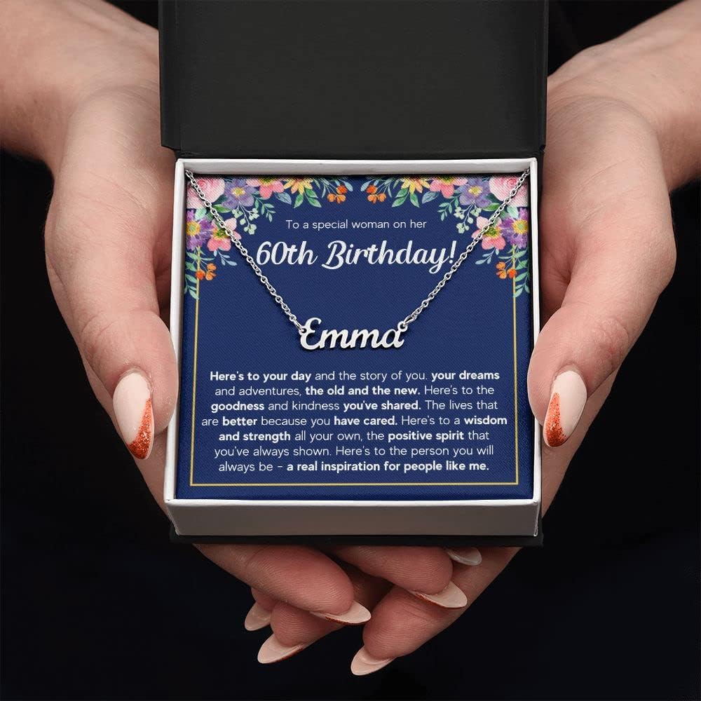 FG Family Gift Mall 60th Birthday Gifts For Women, Gifts Ideas For 60 Year Old Woman, Happy 60 and Fabulous Necklace with Message Card and Gift Box