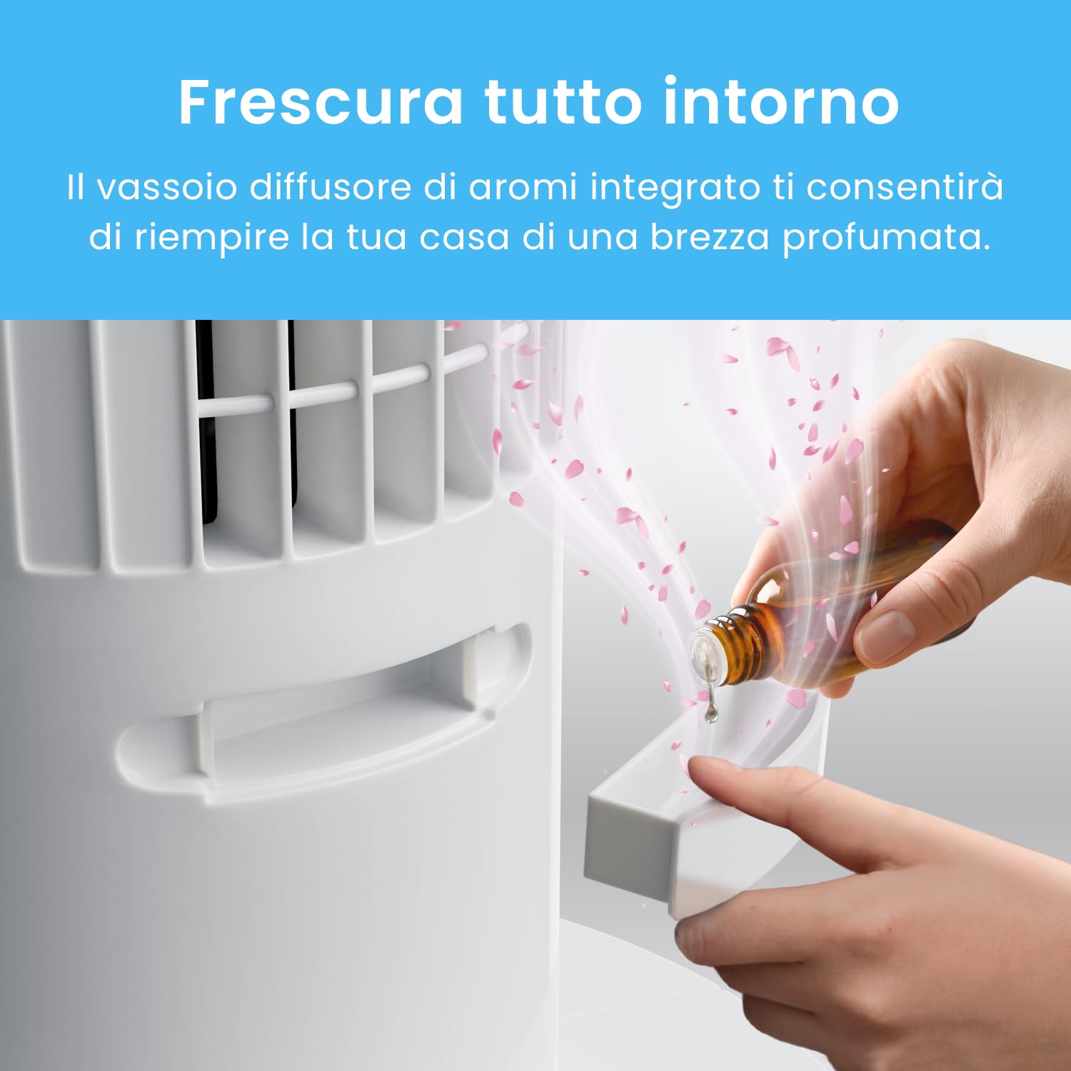 Pro Breeze Ventilatore a Torre Oscillante - 60W Con Timer 7,5 ore e Telecomando - Oscillazione a 70° Gradi e 3 Modalita di Raffreddamento- Altezza 79 cm
