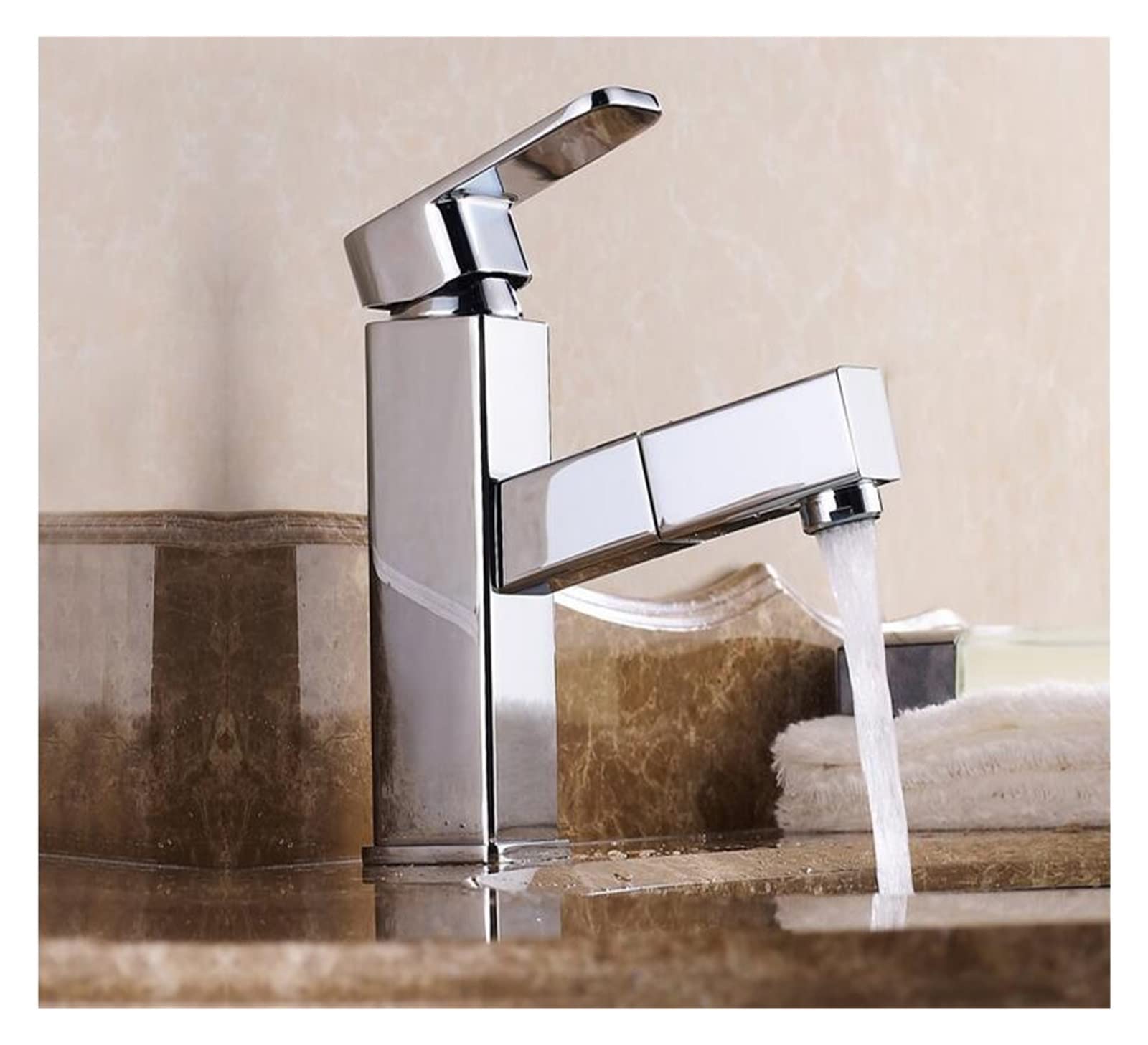 Robinet de salle de bain extractible pour nettoyer l'évier facilement