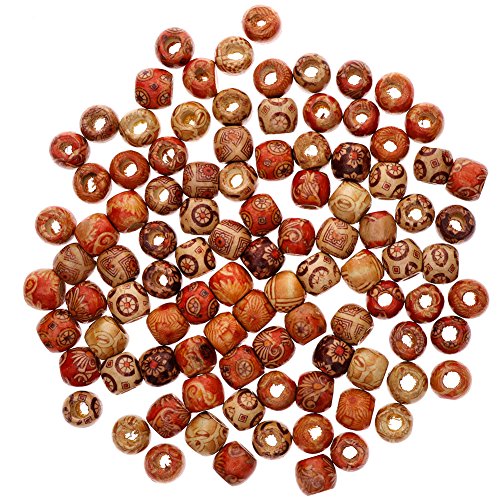 Keyzone Wholesale 100Pcs 17Mm Mixed Painted Drum Wood Spacer Beads Wooden Beads For Diy Jewelry Making Hair Accessories #TOP1
