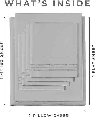 Miniatura 2 de Calimartz Sábanas tamaño King  Sábanas y fundas de almohada de 6 piezas  Lujosas sábanas de microfibra suave de 3.53 ozm, transpirables y