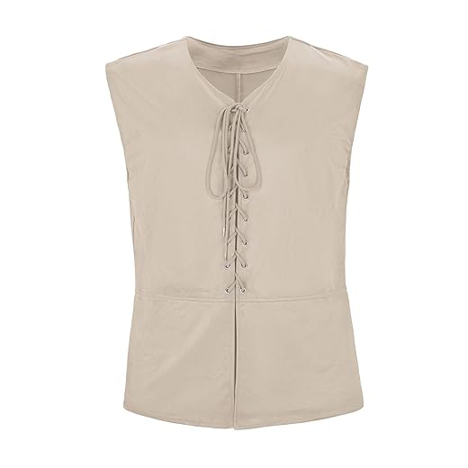 Zando Mens Pirate Vest Renaissance Medieval Viking Costume Halloween Cosplay