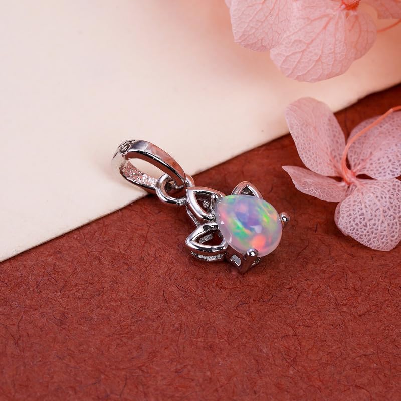 Pendentif opale éthiopienne et argent 925, un bijou d'exception - 3