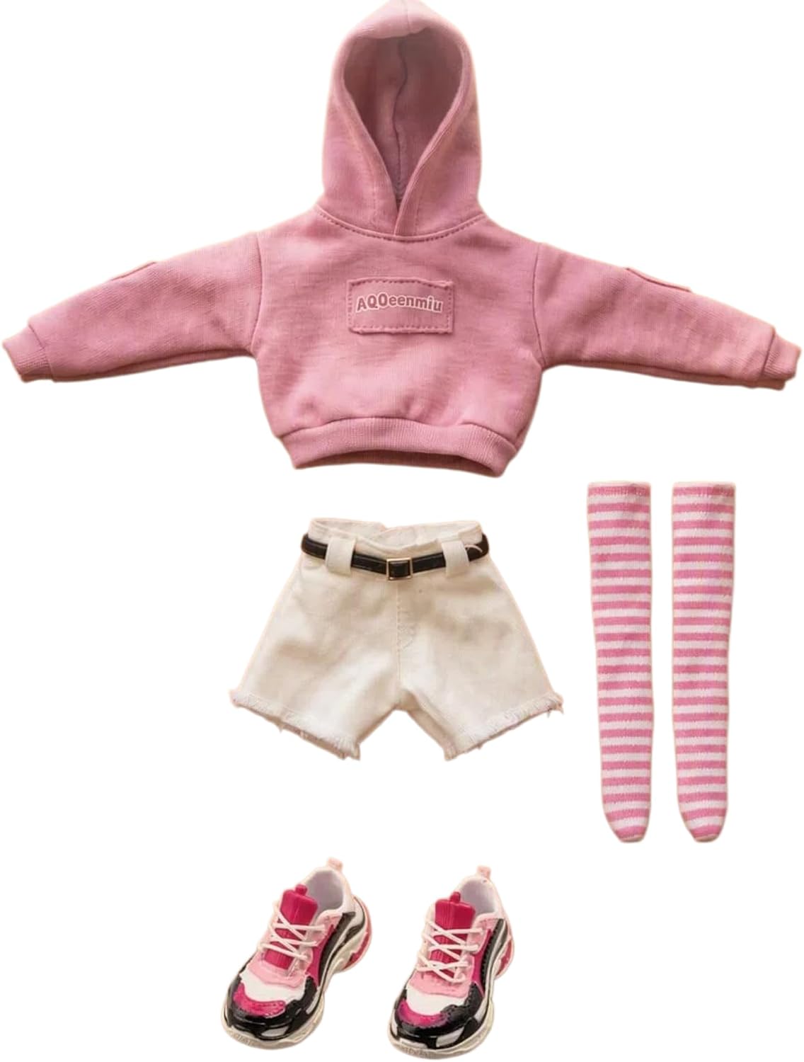 1/6 Scale Purple Sweatsuit Doll Clothes Set with Striped Socks and White Collar, Compatible with Standard Female Fashion Dolls
