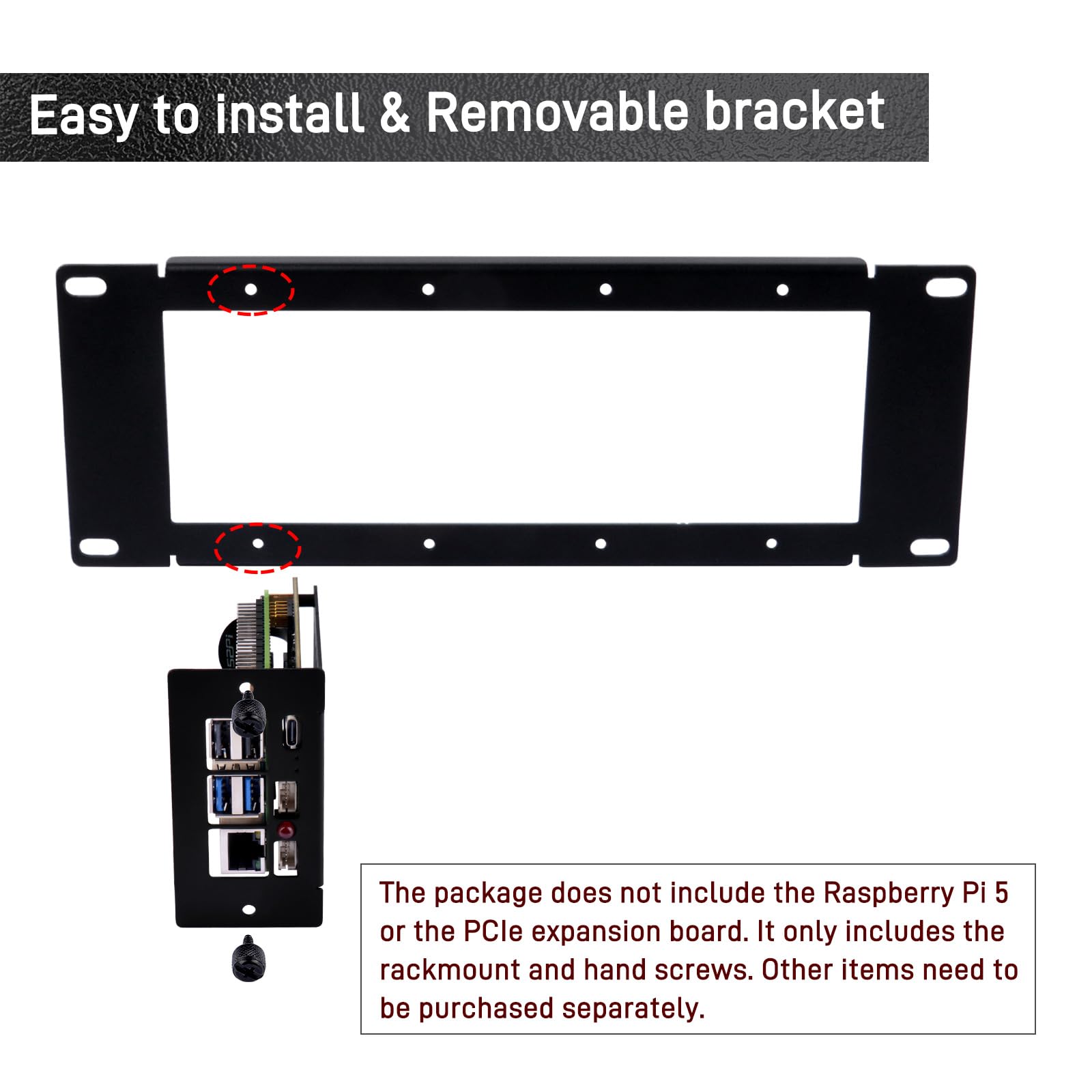GeeekPi DeskPi RackMate 10-calowy uchwyt do montażu w stojaku 2U do projektu DIY, kompatybilny z szafką serwerową DeskPi RackMate T0/T1/T2/T0 Plus/T1 Plus/TL1