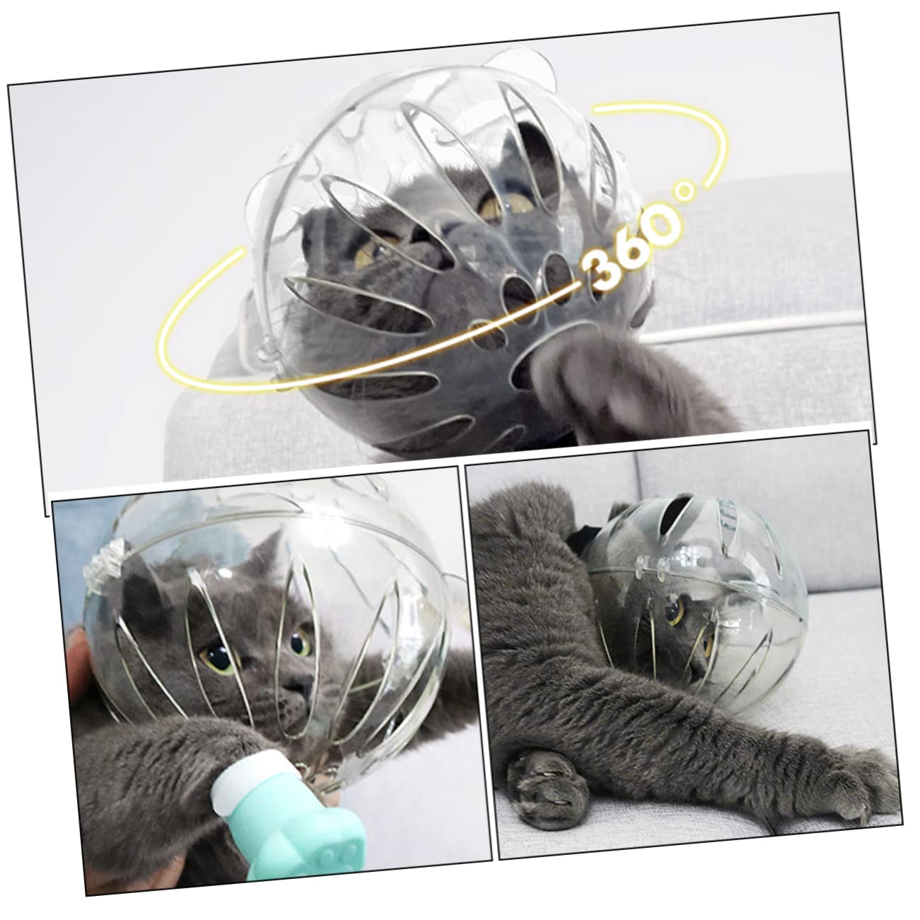 Toddmomy 3piezas Protector Transpirable para Gatos y Transparente Previene Mordeduras y Lameduras para Postquirúrgica
