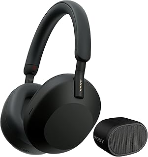 Sony WH-1000XM5 Wireless Noise Canceling Over-Ear Headphones (Black) Extra Bass Portable Bluetooth Speaker Bundle (2 Items)