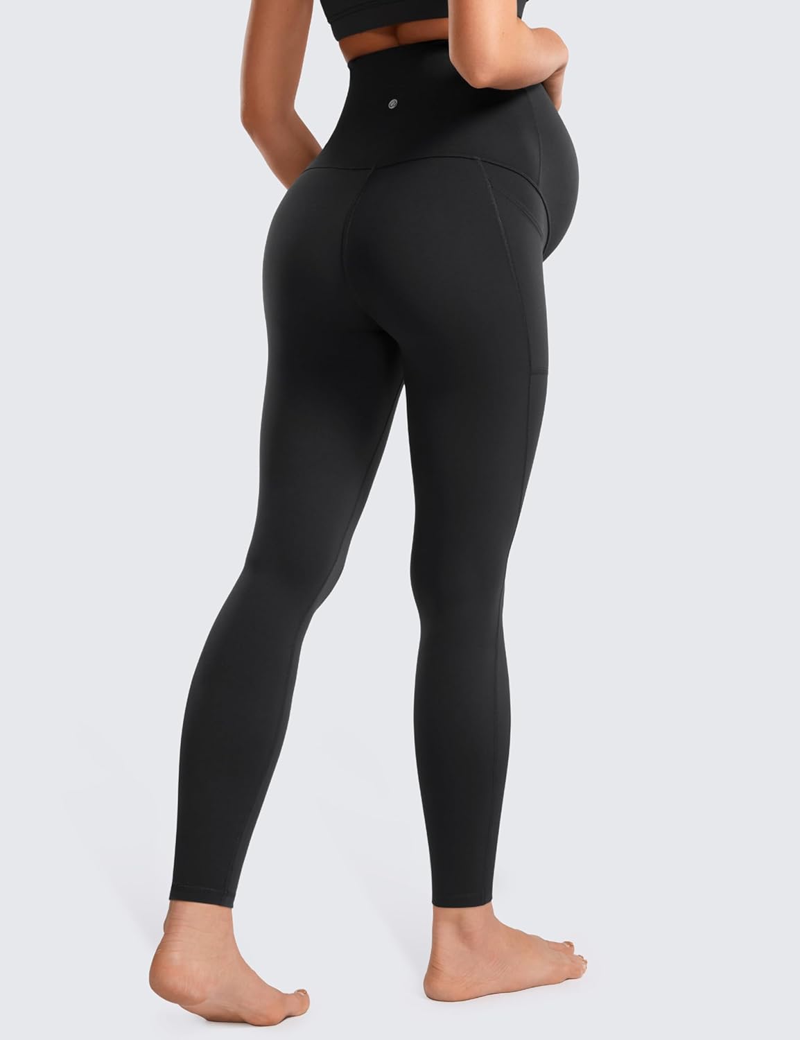 CRZ YOGA Womens Butterluxe Maternity Leggings with Pockets Over The Belly 28" - Soft Workout Active Yoga Pregnancy Pants