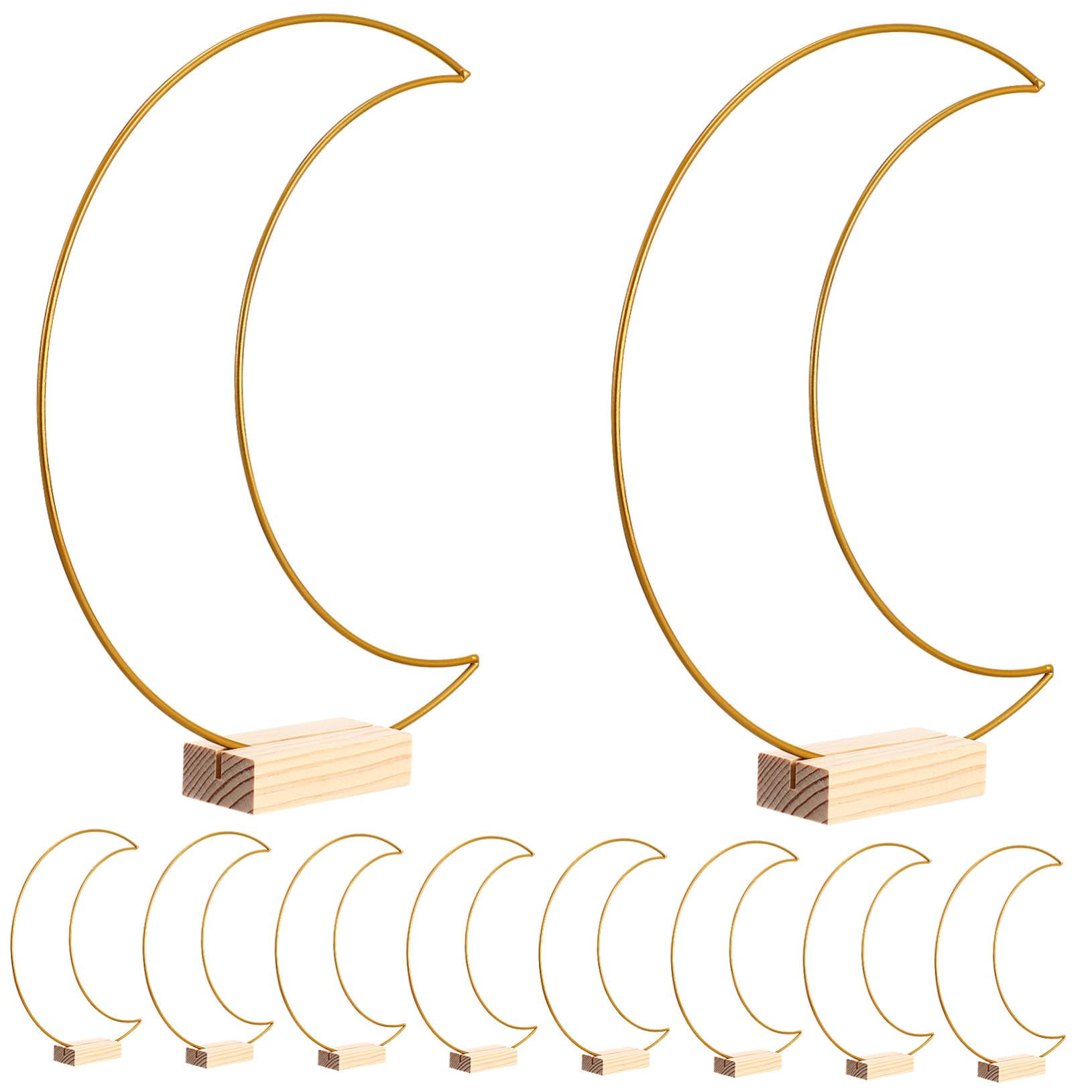 Cerceaux Floraux Métal Or avec Base : Lot de 10 Anneaux pour Centre de Table Mariage