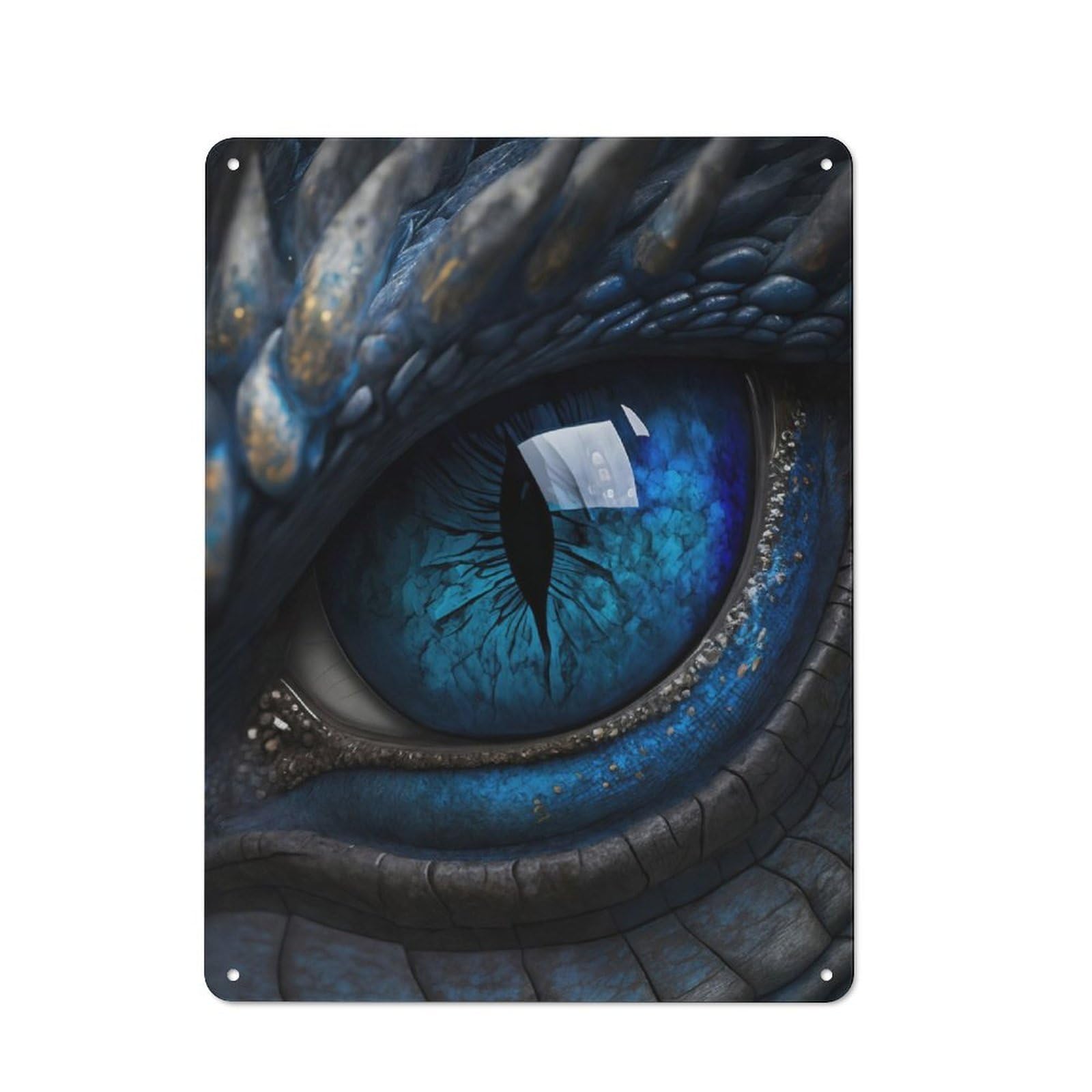 Junmoney Blue Dragon Eye Vintage Tin Wall Plaque 40X30cm For Workshop Wall, A Decorative Christmas Gift For Makers And Diy Enthusiasts