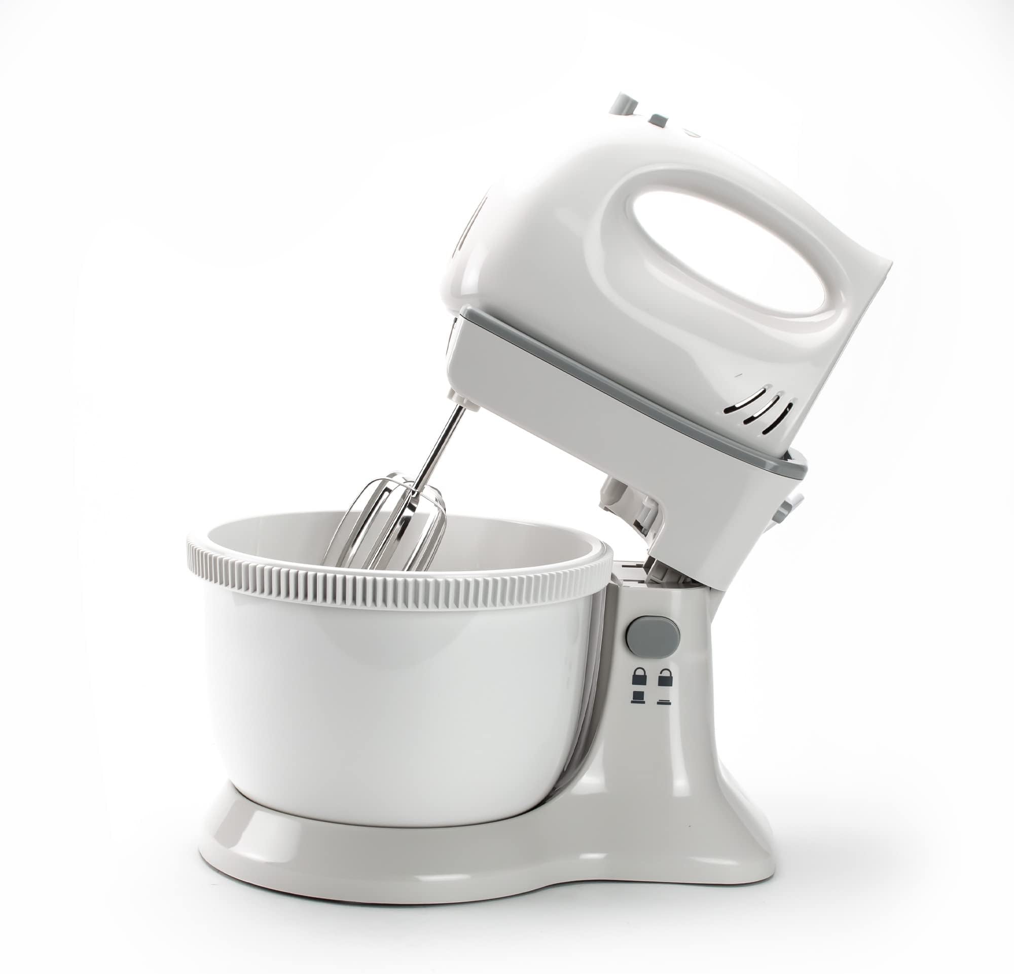 Status Pittsburgh 5 Speed Hand Mixer, Electric Turbo Hand Held Mixer and Bowl, White, PITTSBURGH1PKB2
