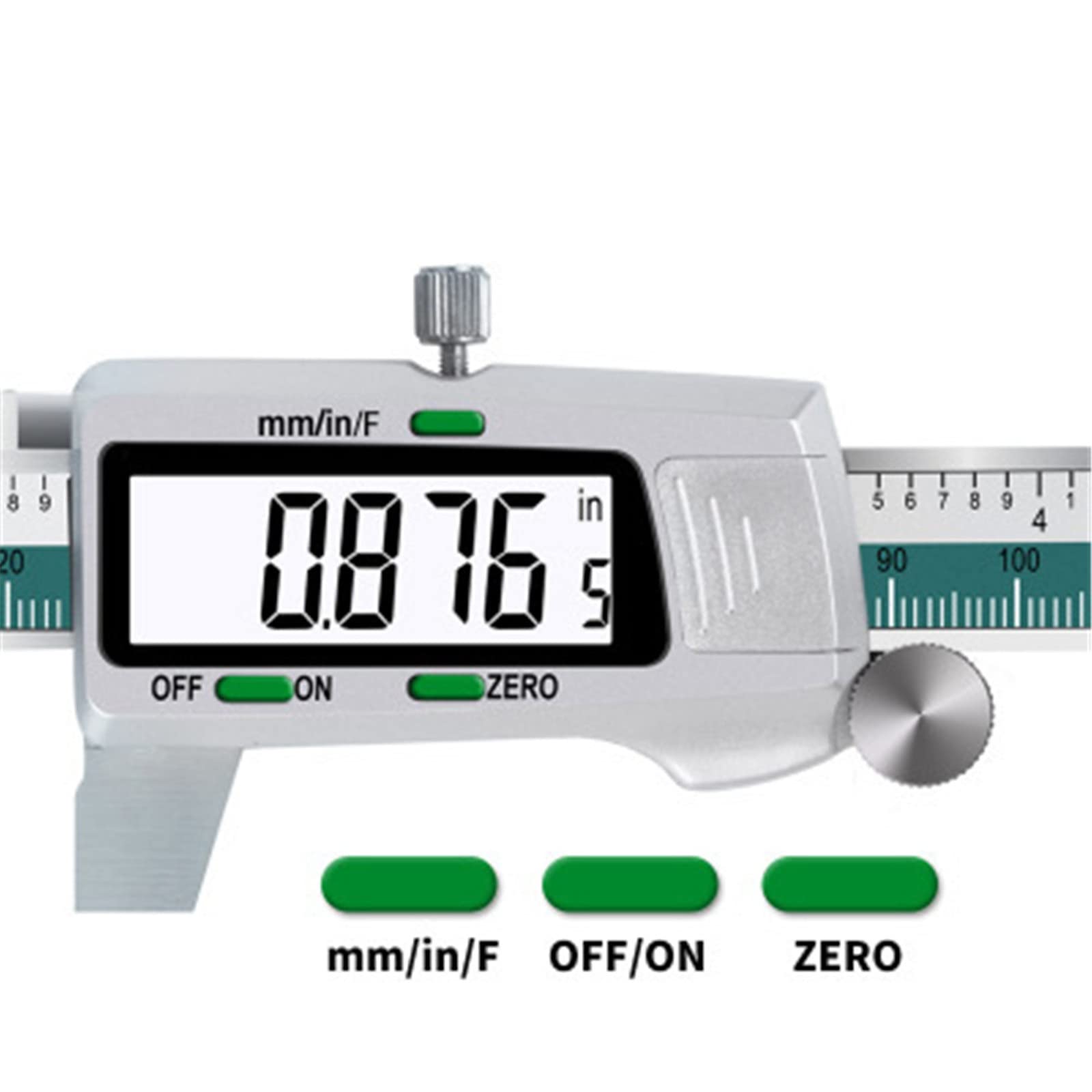 Suwmiarka Elektroniczna 150 Mm Ze Stali Nierdzewnej, Elektroniczna, Cyfrowa, Do Użytku Domowego I Przemysłowego,Green-0-150mm