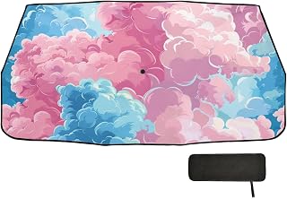 Blush and Blue Clouds umbrella car shade front windshield folding sunscreen block window visors for cars protector de sol para carro