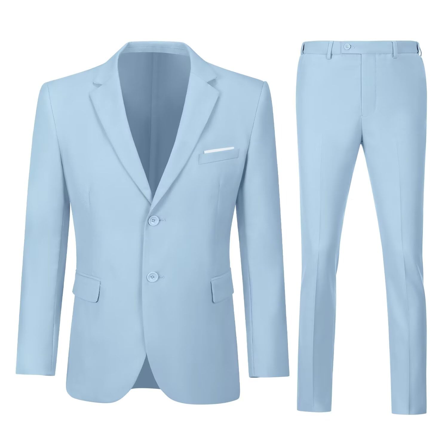 Men's Slim Fit 2 Piece Suit Set,Two Button Blazer Jacket Pants Tuxedo Set for Prom Wedding and Business