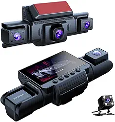 Câmera veicular de 4 lentes para carros, aplicativo WiFi, DVR, proteção panorâmica de 360 graus, WDR, HD 1080p, câmeras frontais internas e traseiras, gravador de vídeo de visão noturna