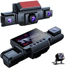 Câmera veicular de 4 lentes para carros, aplicativo WiFi, DVR, proteção panorâmica de 360 graus, WDR, HD 1080p, câmeras frontais internas e traseiras, gravador de vídeo de visão noturna