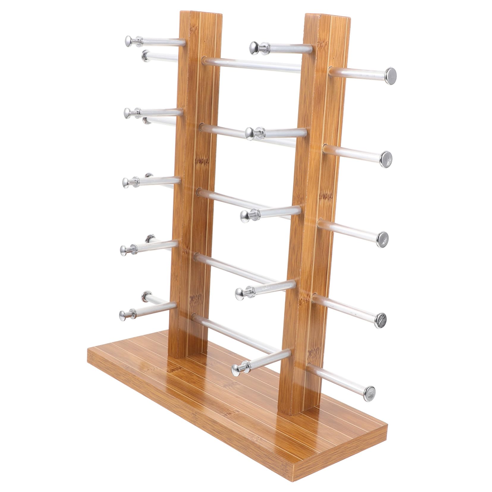 Sosoport Holz Brillenständer Fach Brillenhalterung Robustes Holz Metallgestell Platzsparendes Brillenregal für Sonnenbrillen und Lesebrillen Verkaufsdisplay Ladeneinsatz