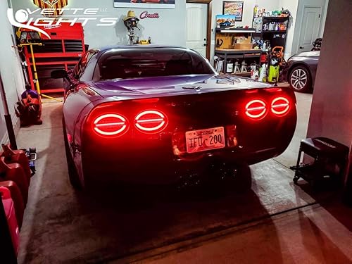 Miniatura 4 de Vette Lights 1997-2004 C5 Corvette Red Lens G3 Laser LED Luces traseras W/Arnés Hyper-Flash