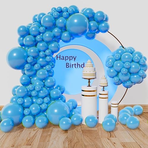 KAWKALSH 134 globos azul claro de diferentes tamaños para arco de guirnalda, globos de látex de alta calidad para fiesta de cumpleaños, graduación, disponible en Yaxa Peru