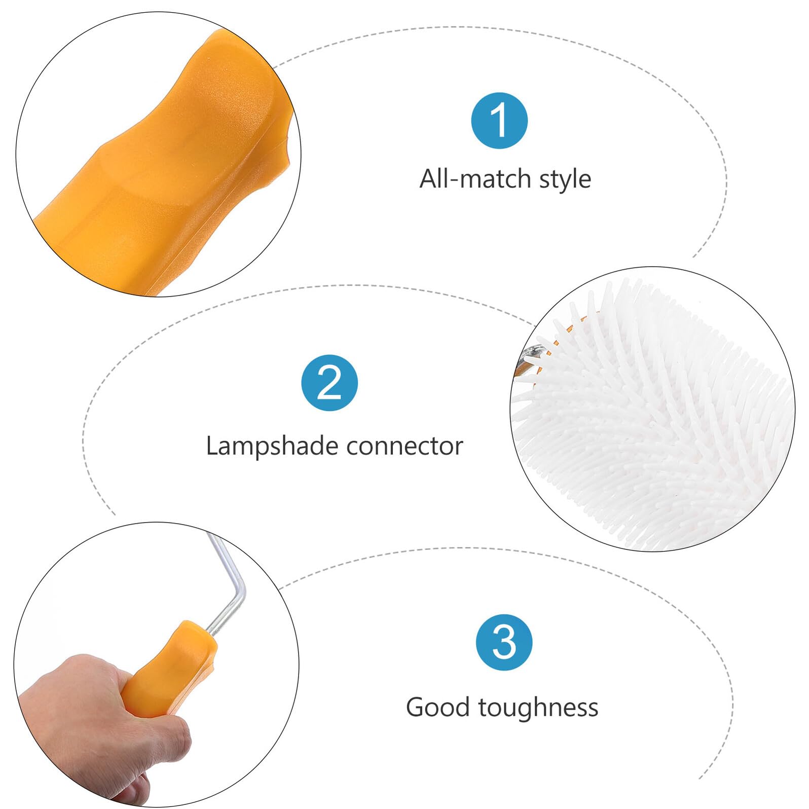 Rodillo de Púas Autonivelante para Suelos de Resina Epoxi | 1 Pieza, Mango Ergonómico, Plástico y Metal, Blanco, Elimina Burbujas y No Suelta Fibras Color Aleatorio Estilo Aleatorio