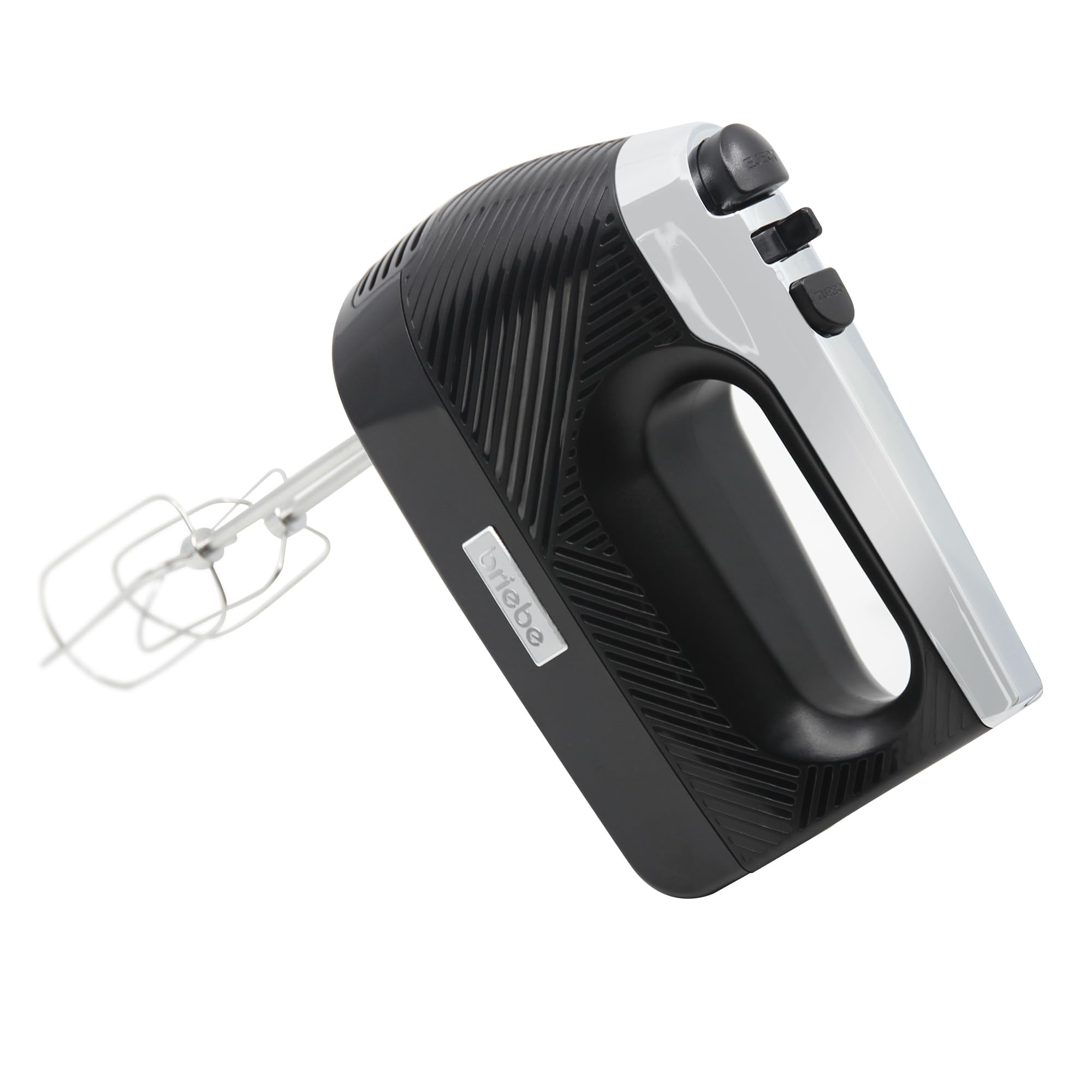 briebe Elegance Set Batidora de Mano 600W, 2 Velocidades Pie Desmontable Acero Inoxidable + Batidora de Varillas Eléctrica 400W, Amasadora de Mano Especial Repostería 5 Velocidades + Turbo (Negro)