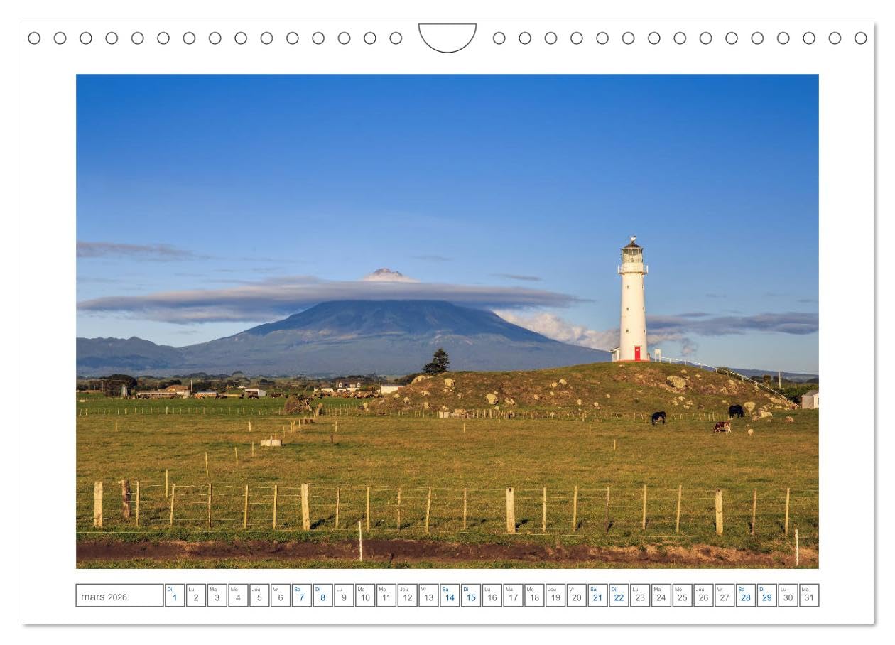 Phares de Nouvelle-Zélande (Calendrier mural 2026 DIN A4 vertical), CALVENDO calendrier mensuel: Les plus beaux phares de la côte néo-zélandaise.