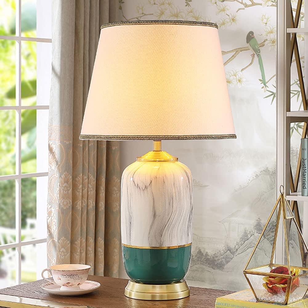 Lamp StołOwych Nocnych Amerykańska Ślubna Ceramiczna Lampa Stołowa Ręcznie Malowana Nocna Lampka Nocna Do Sypialni Salon Home Office Reading Oprawa StołOwa Lampka Nocna (Color : Dimmer Switch)