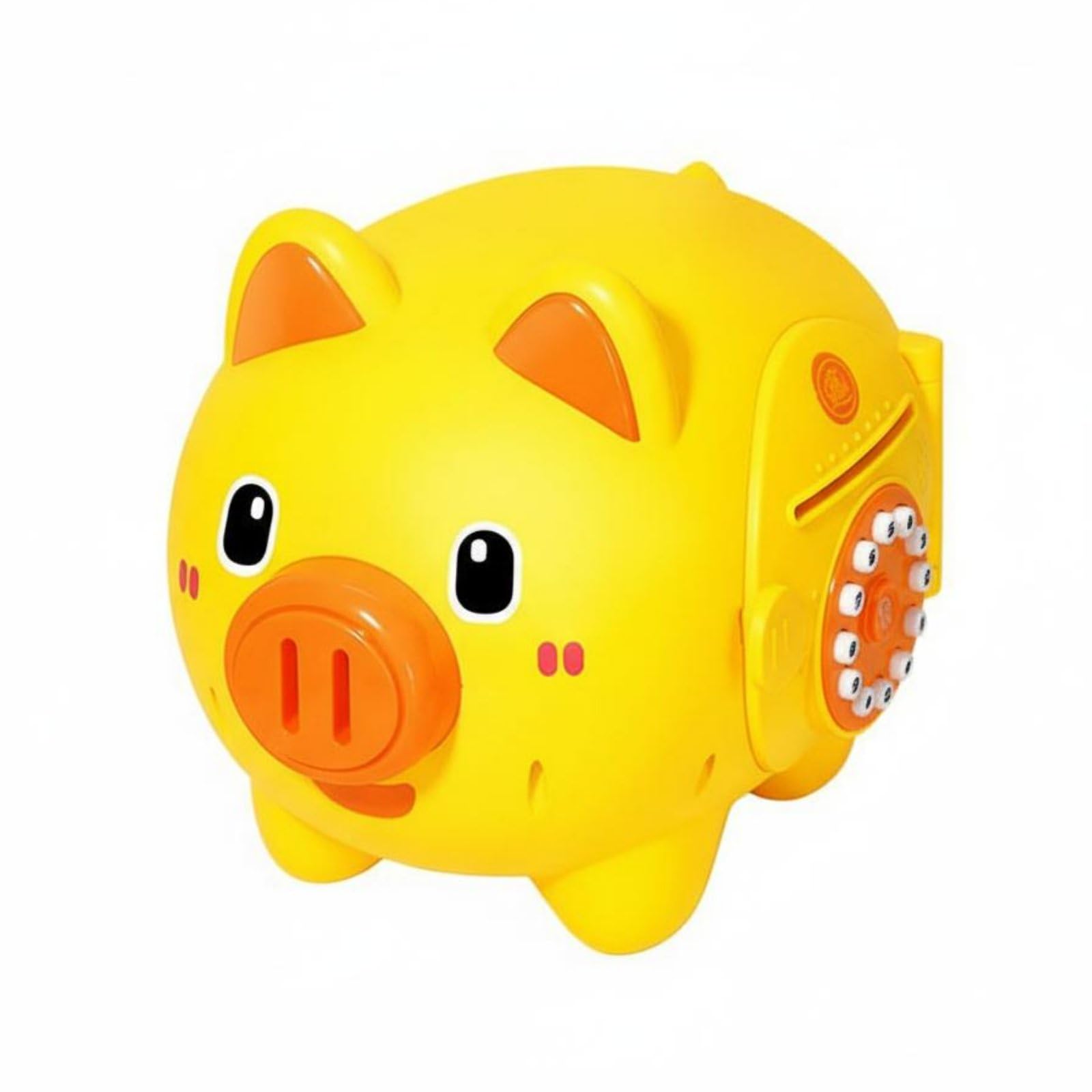 Tirelire Électronique Enfant Banquette Coffre Épargne Boîte Économies Banque Jouet avec orisée et Effets Sonores de Passe Personnalisable Pavé Simulé, Jaune