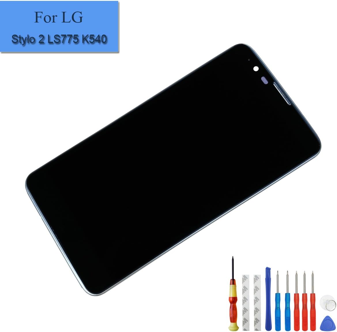 LCD Display Touch Screen Compatible with LG G Stylo 2 LS775 K540 Digitizer Screen Assembly with Frame Black + Tools