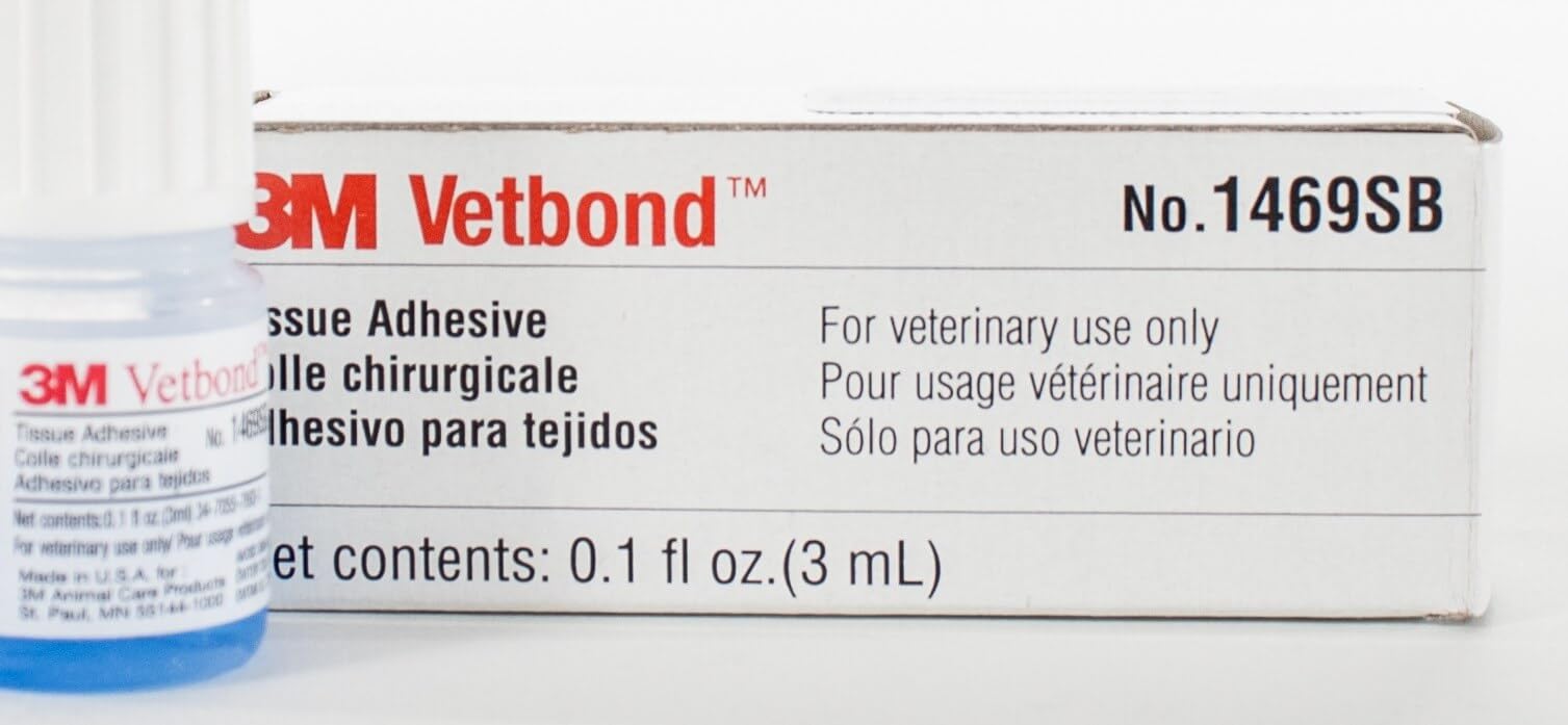 3M Vetbond Tissue Adhesive 0.1 oz (3 mL) – Fast-Acting Veterinary Wound Glue for Pets, Surgical-Grade Skin Adhesive Sealant with Blue Tint for Precise Application, Includes Reusable Applicator Tips — Amazon image 6