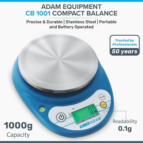 Miniatura 2 de Adam Equipment Balanza compacta CB 1001, capacidad de 35.27 oz, legibilidad de 0.00 oz