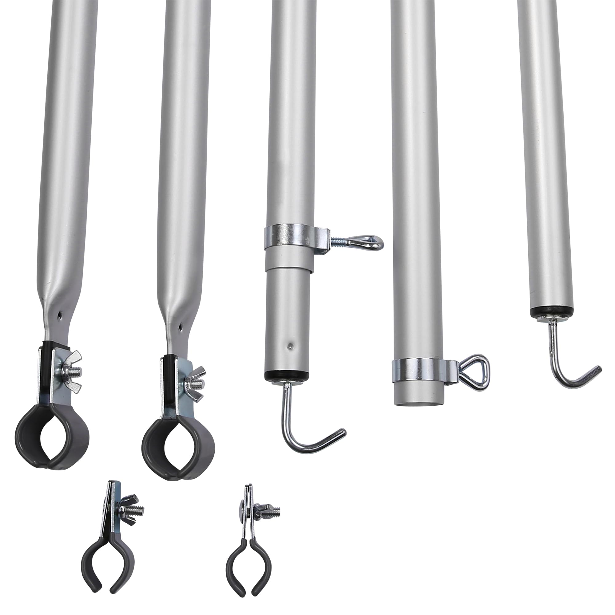GEAR Roof Pole Set - Juego de 2 barras telescópicas con gancho para techo de aluminio (230-325 cm)