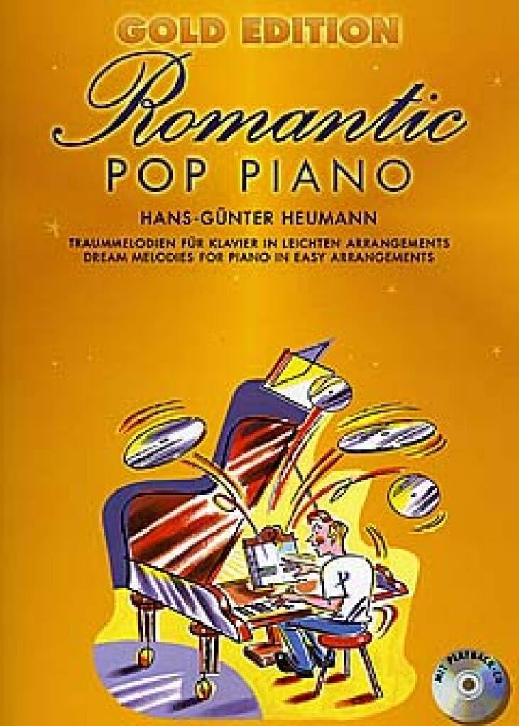 Romantic Pop Piano - Gold Edition | Songbook für Anfänger | Klaviernoten-Sammlung mit Akkorden, Fingersatz und Audio-CD | Klavier-Notenbuch zum Üben, ... für Klavier in leichten Arrangements