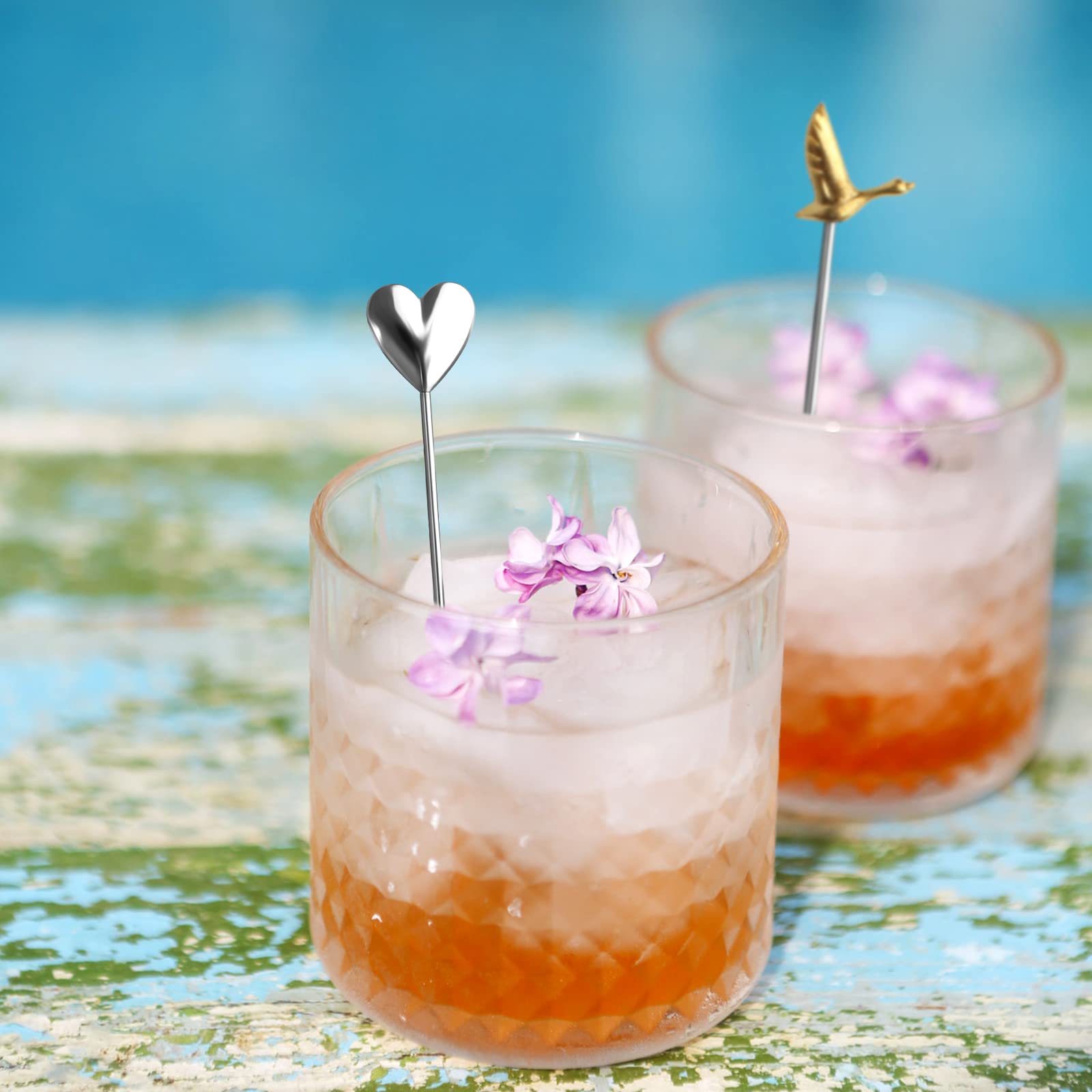 Pics à Cocktail Ruicaifu - 15 Pièces Acier Inoxydable - Décoration Boisson