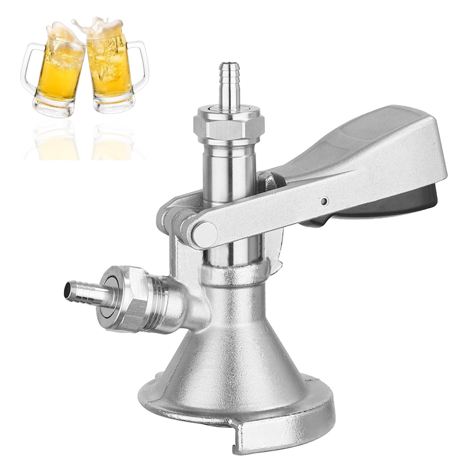 Kegverschluss Zapfkopf Typ A G5/8 Gewinde, 304 Edelstahl Fassanschluss Bierfass, Fasshähne Bierzapfhahn für Heimbrausystem, Bars, Restaurants