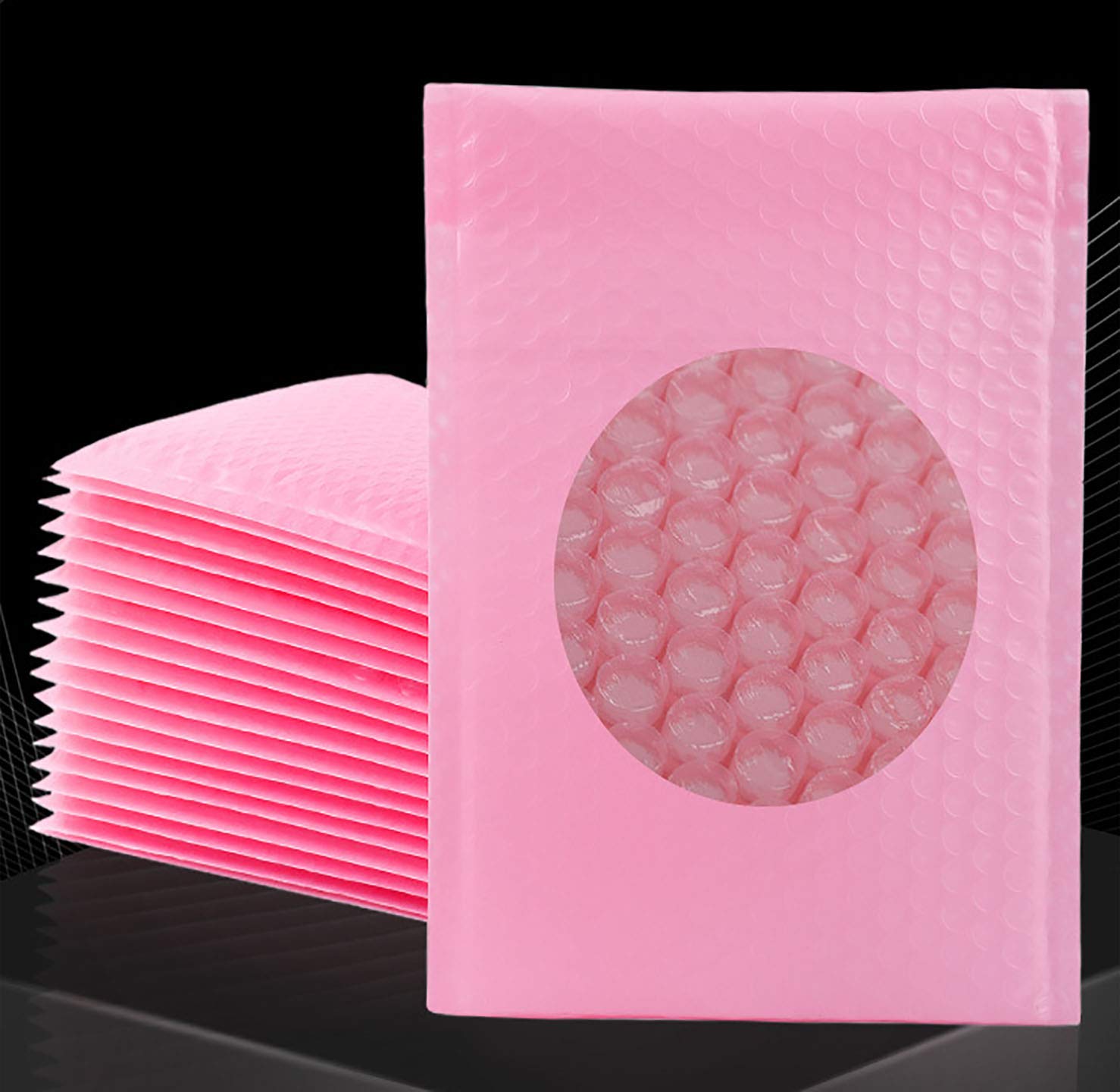 Sobres pequeños acolchados con forro de burbujas de polietileno, paquete de 12 sobres de envío de 5 x 7 pulgadas, color rosa, autoadhesivos, impermeables, a prueba de golpes y polvo (rosa, 5 x 7